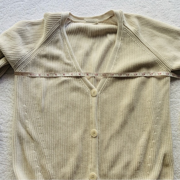 Armedangels Beige Knit 100% Cotton Button Front Cozy Fall Cardigan | Size 4 - Picture 10 of 11